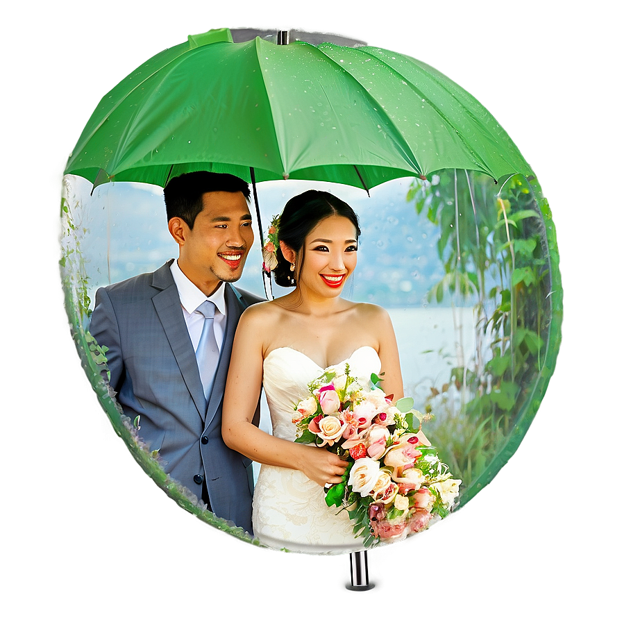 Bride And Groom Under Umbrella Png 06262024