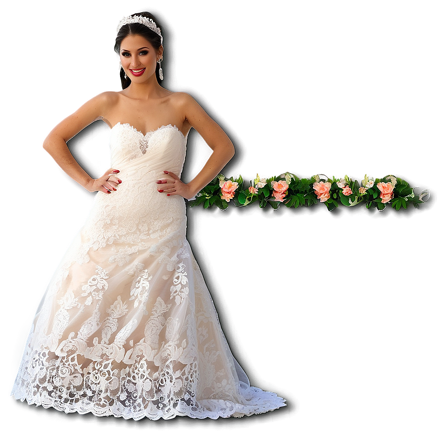 Bride In Lace Dress Png Cku