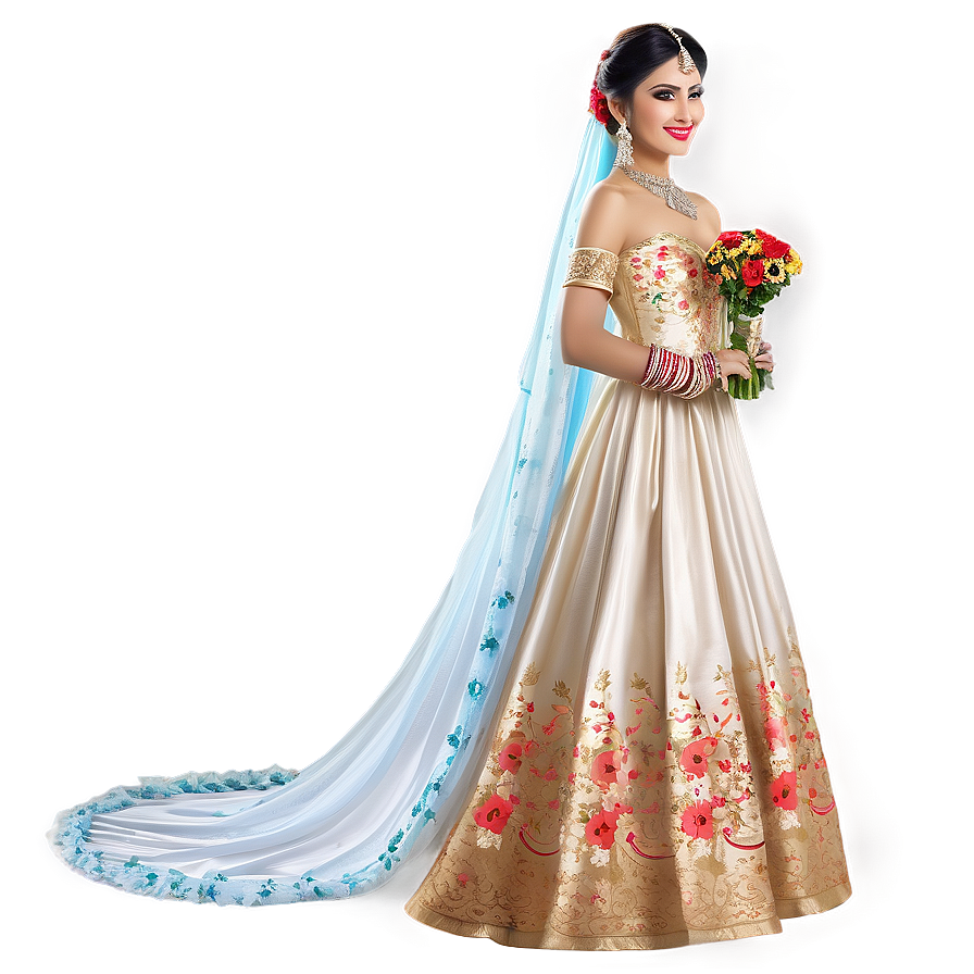 Bride In Long Gown Png 33