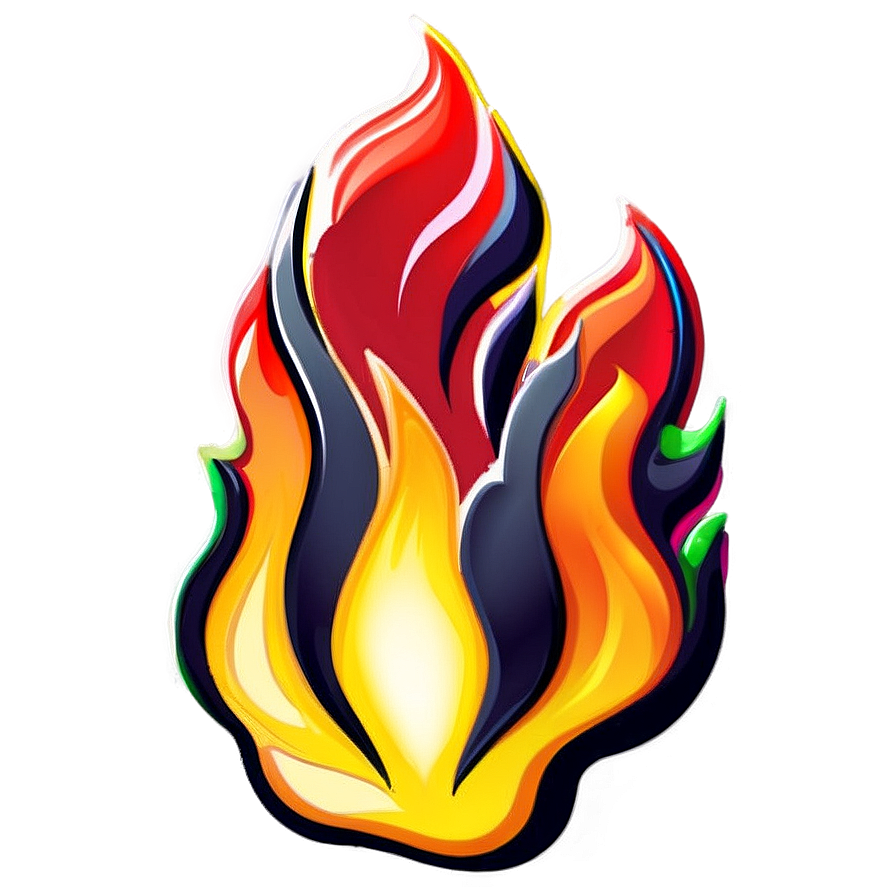 Bright Cartoon Fire Glow Png 13