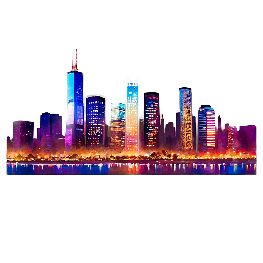 Bright Lights Skyline Png Dwr46