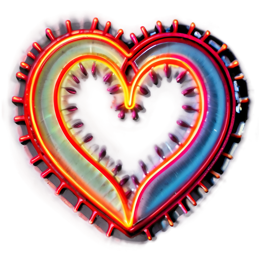 Bright Neon Heart Png Diy