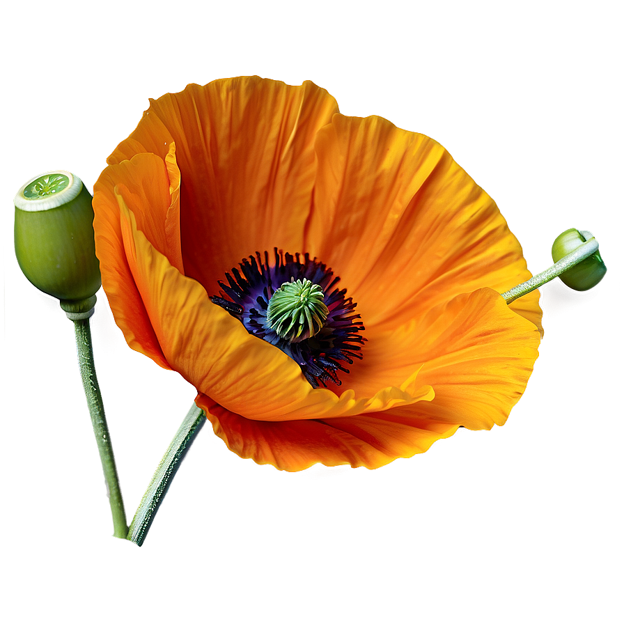 Bright Orange Poppy Png Yng9