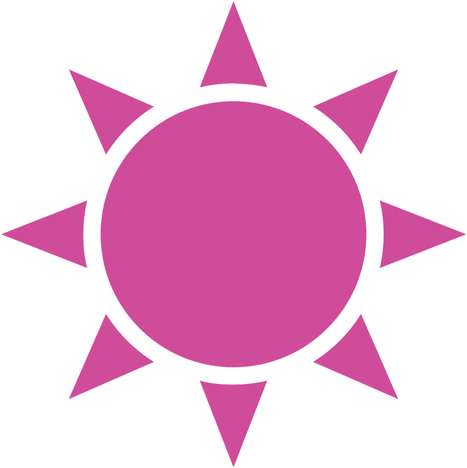 Bright Pink Cartoon Sun Graphic