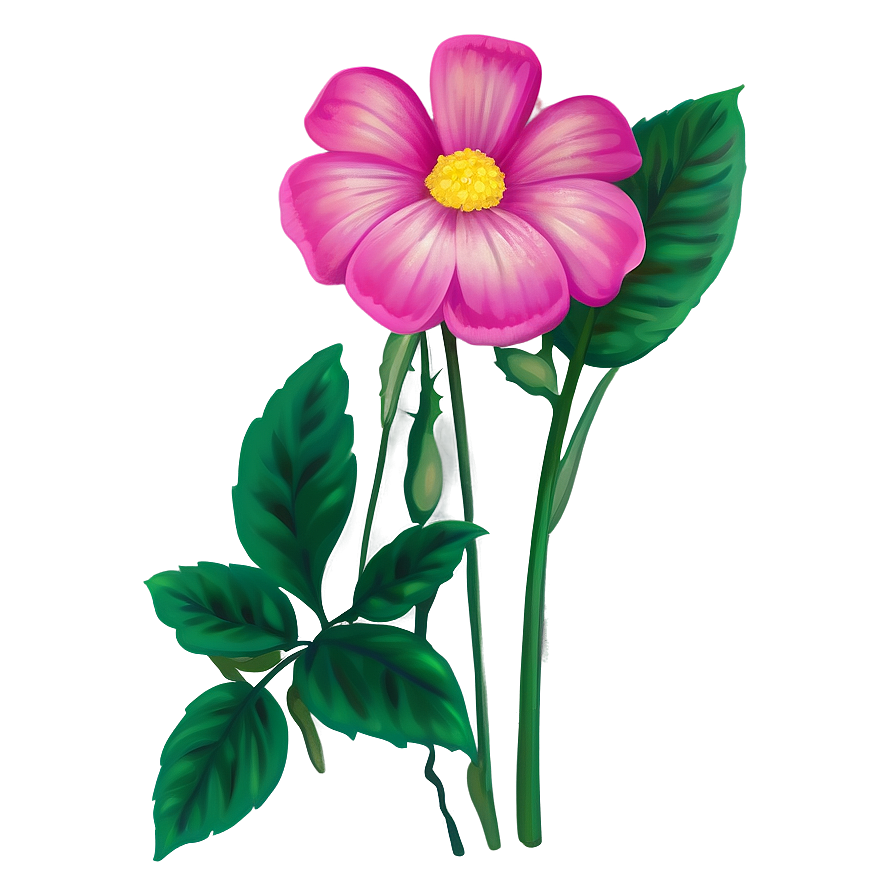 Bright Pink Flower Art Png 2