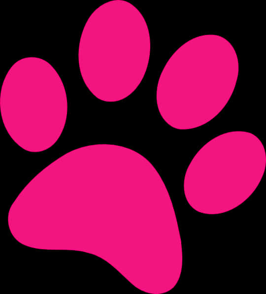 Bright Pink Paw Print