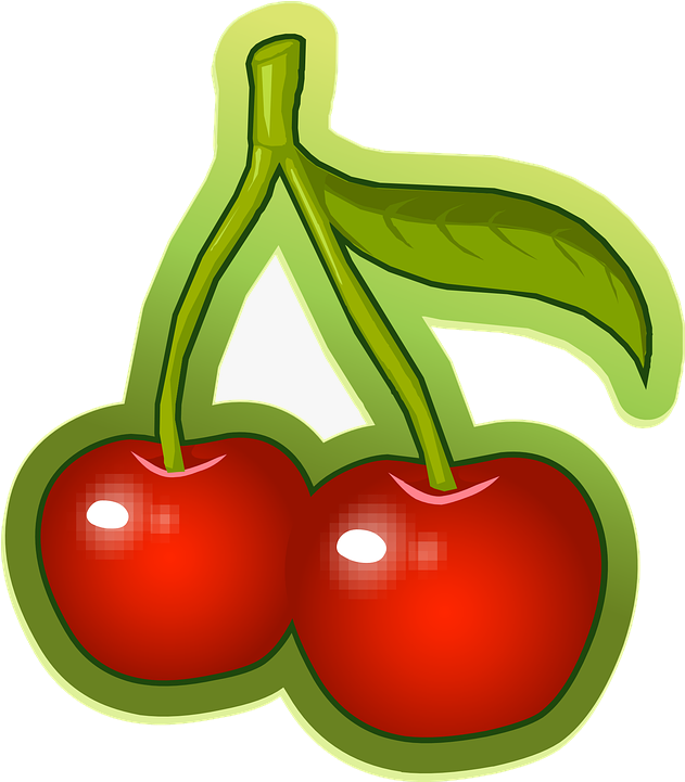 Bright Red Cherries Clipart