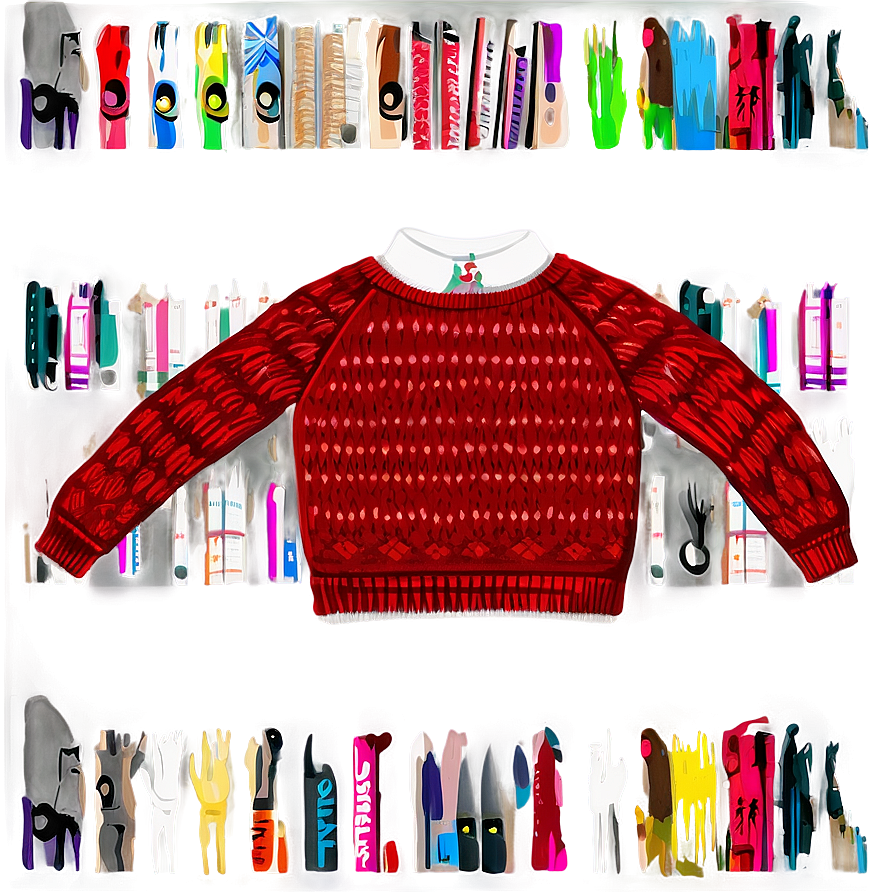 Bright Red Sweater Png 06292024