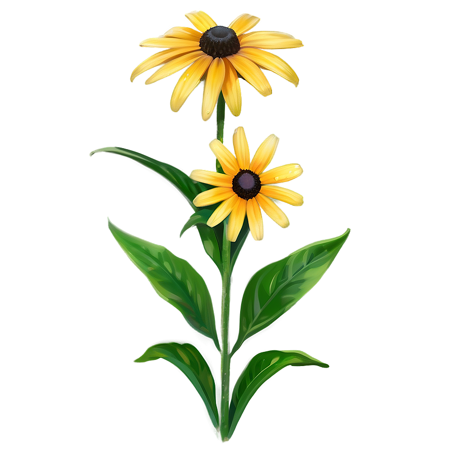 Bright Yellow Black Eyed Susan Png Erl4