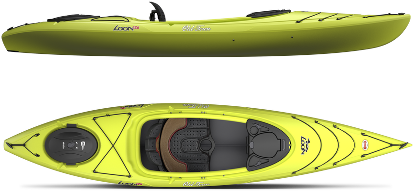 Bright Yellow Kayak Topand Side View