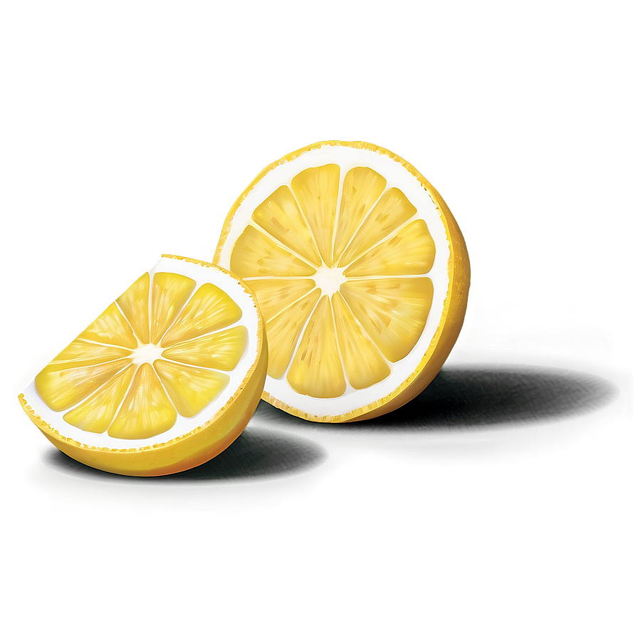 Bright Yellow Lemon Slice Png Fan