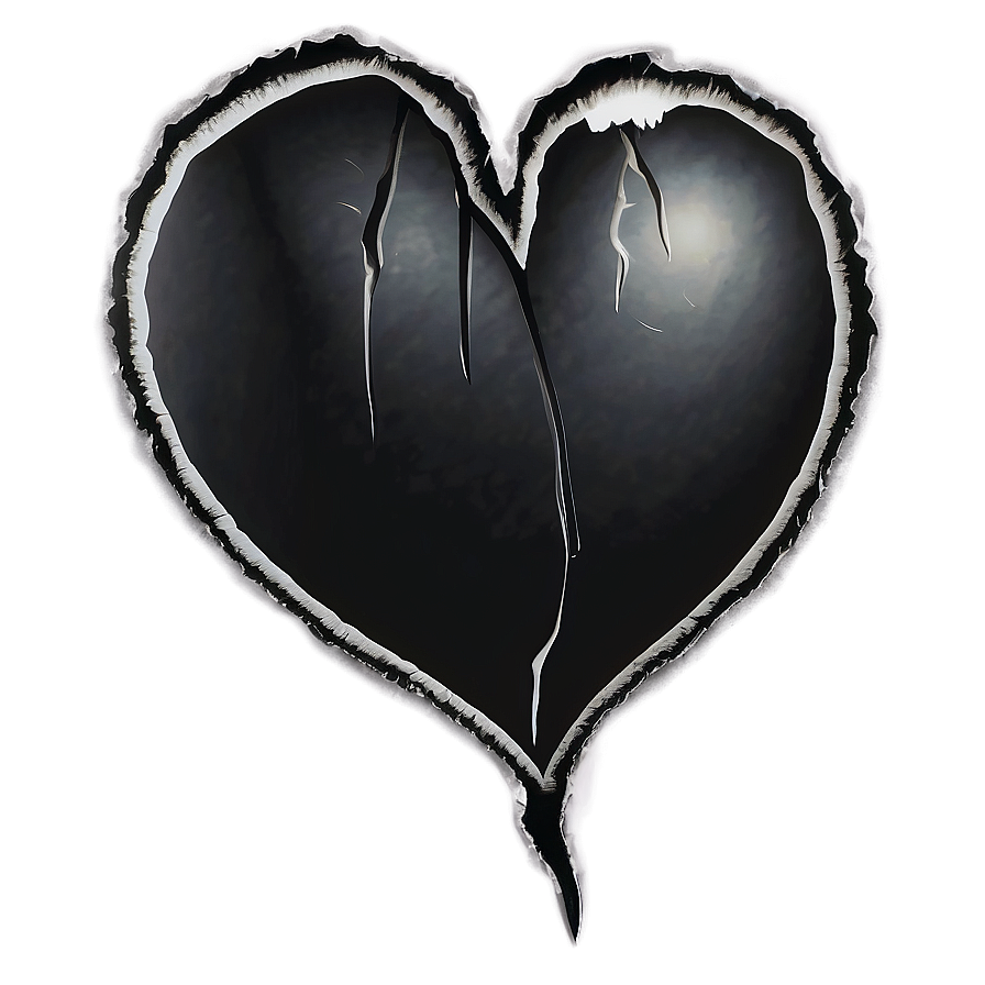 Broken Heart In Black Shadow Png 98