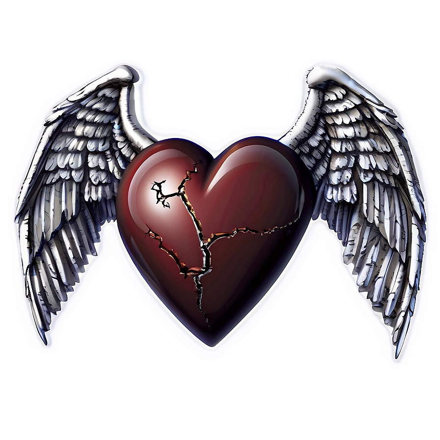 Broken Heart With Wings Png Lmg