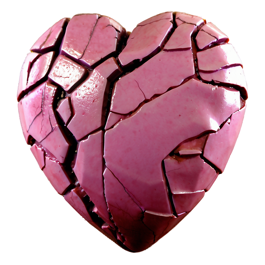 Broken Pink Heart Png 05232024