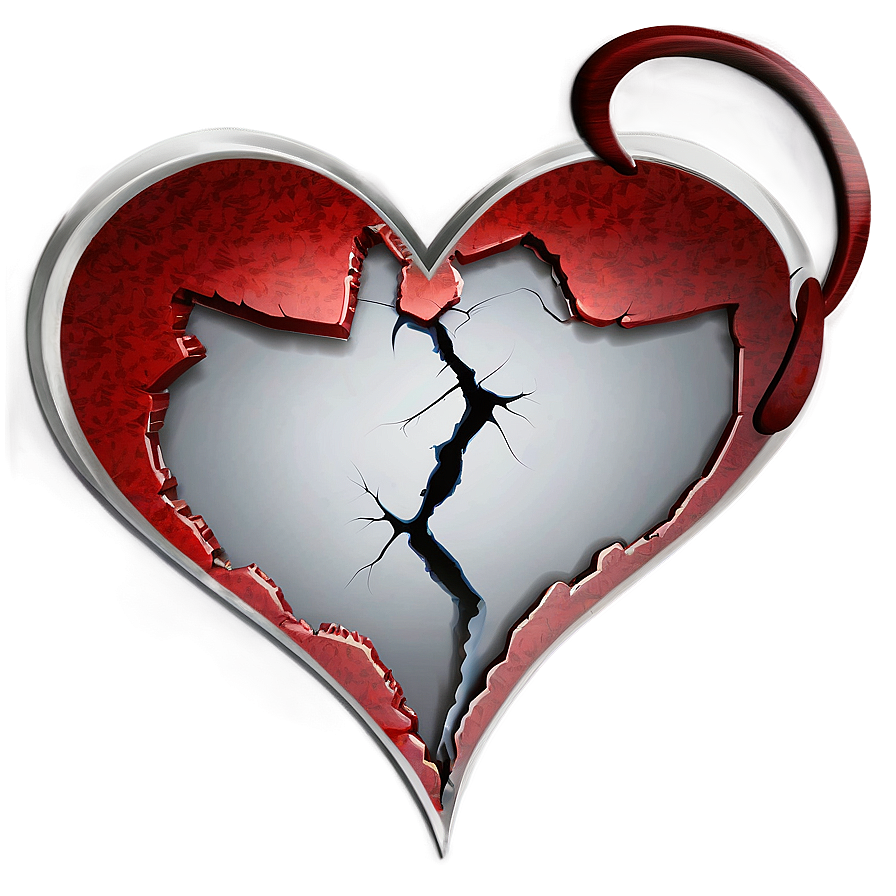 Broken Red Heart Png 1