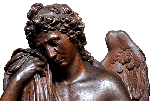 Bronze Angel Sculpture Detail