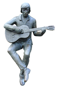 Bronze Guitarist Statue