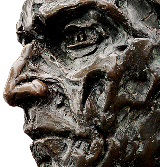 Bronze Sculpture Closeup Portrait