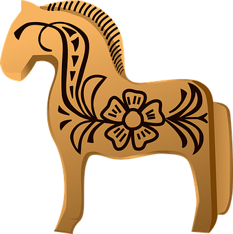 Bronze Stylized Horse Illustration