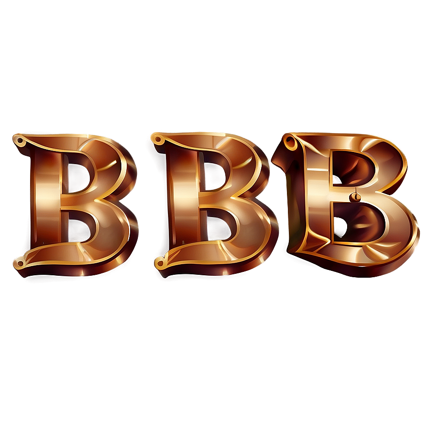 Bronzed Letter B Design Png 06202024