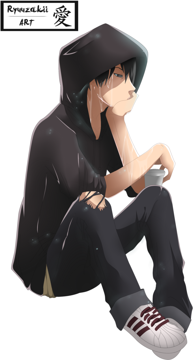 Brooding Anime Boy Art