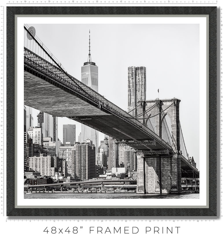 Brooklyn Bridge Manhattan Skyline Black And White