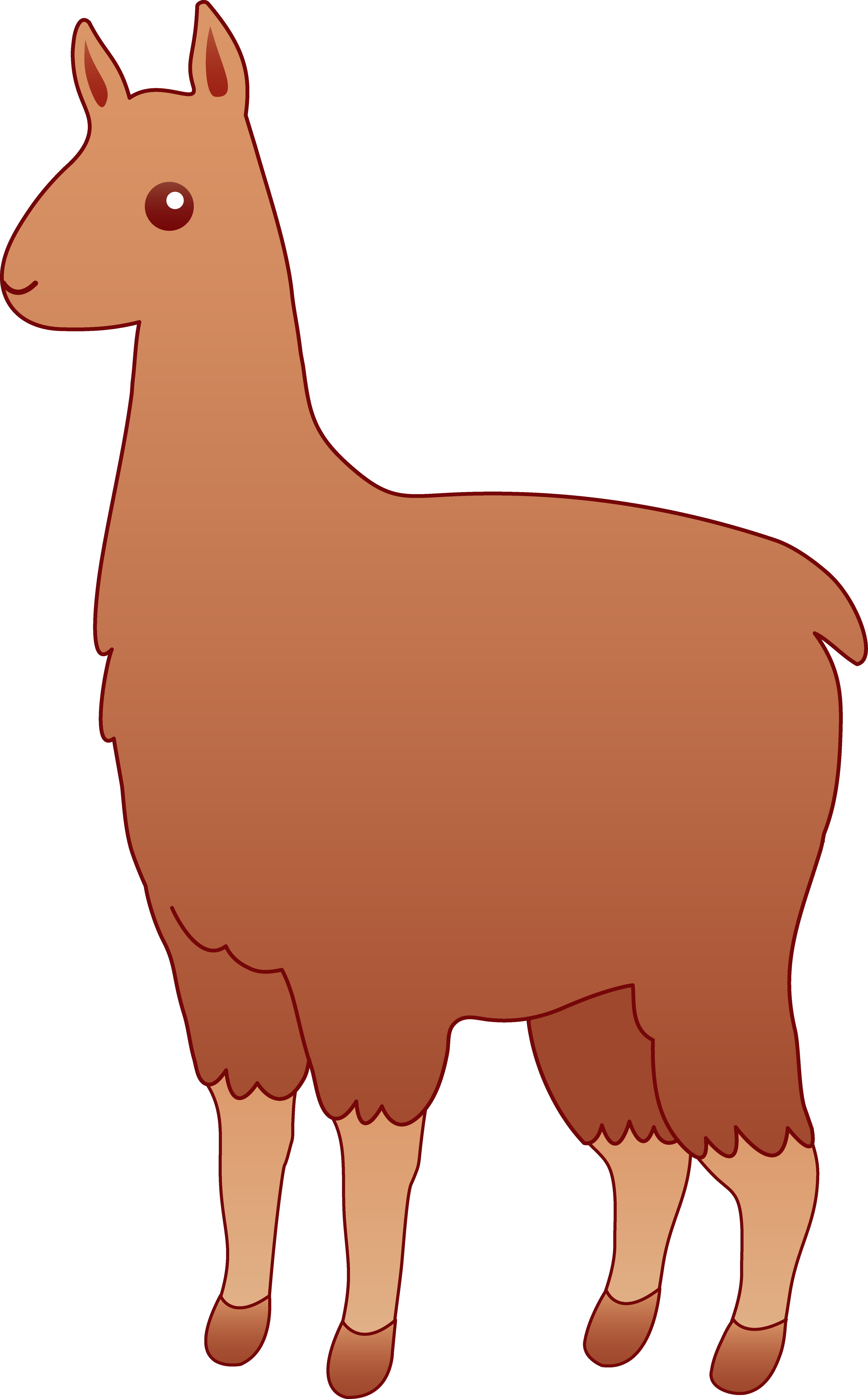 Brown Alpaca Cartoon Illustration