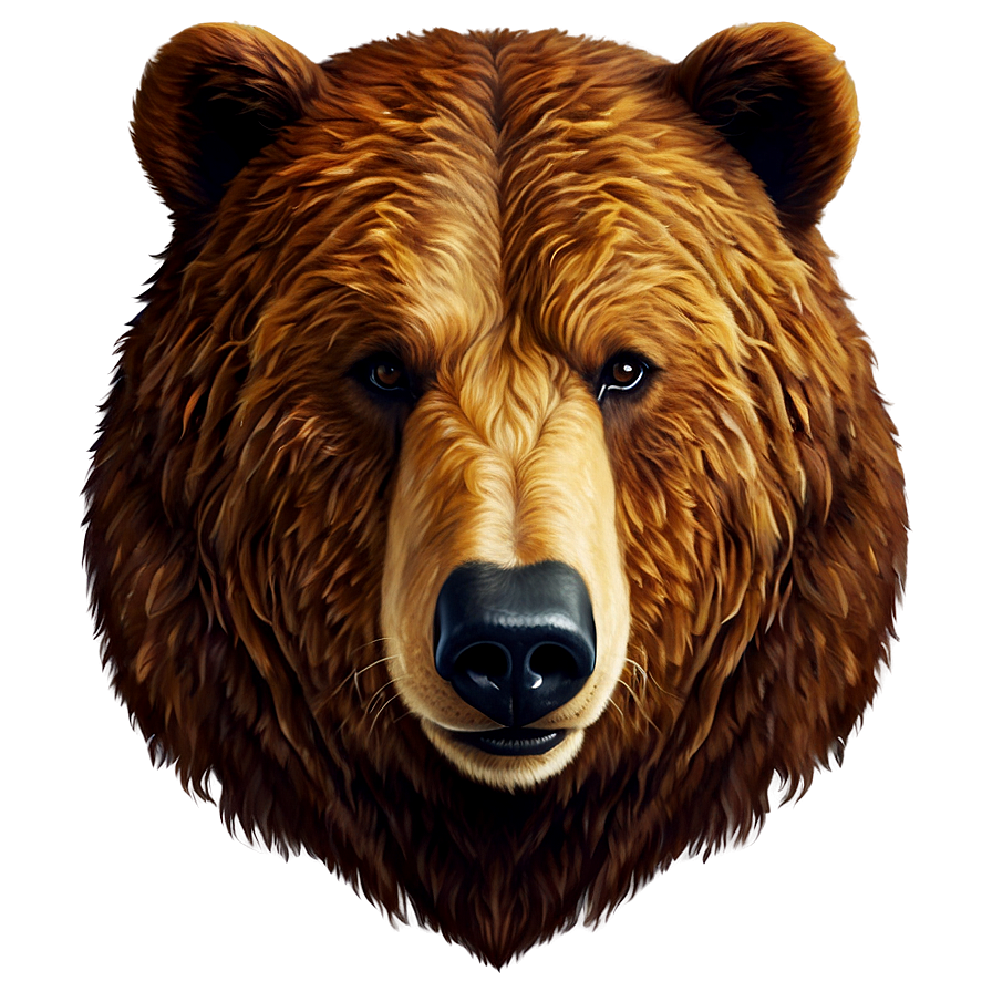 Brown Bear Head Artwork Png 8