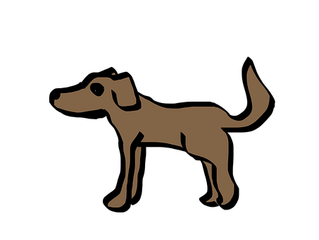 Brown Dog Silhouetteon Black Background