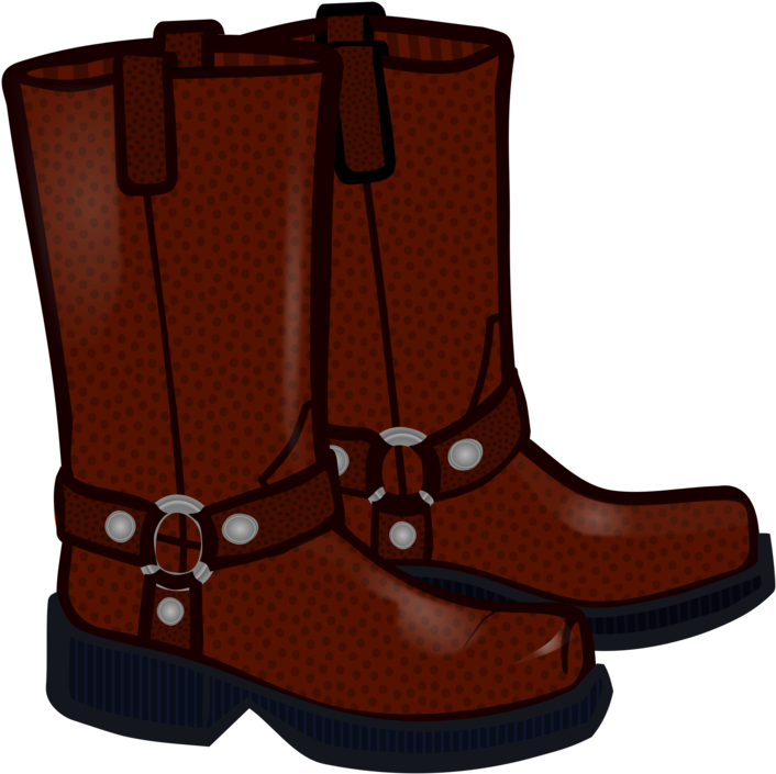 Brown Dotted Buckle Boots