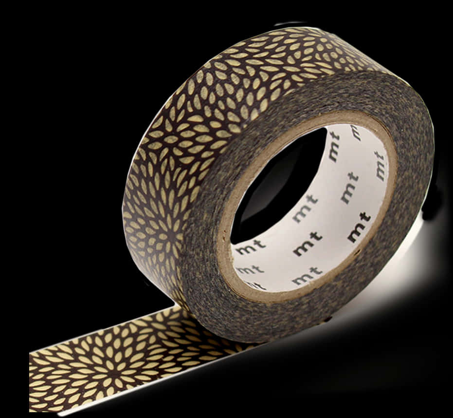 Brown Floral Washi Tape Roll