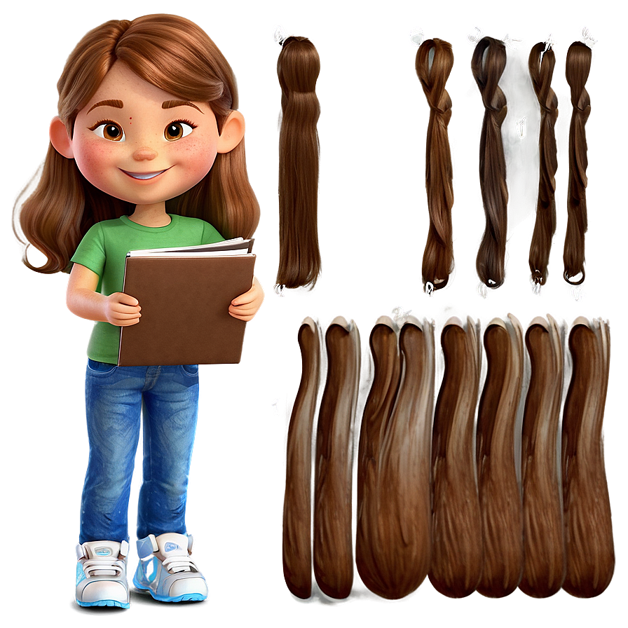 Brown Hair Cartoon Character Png 28