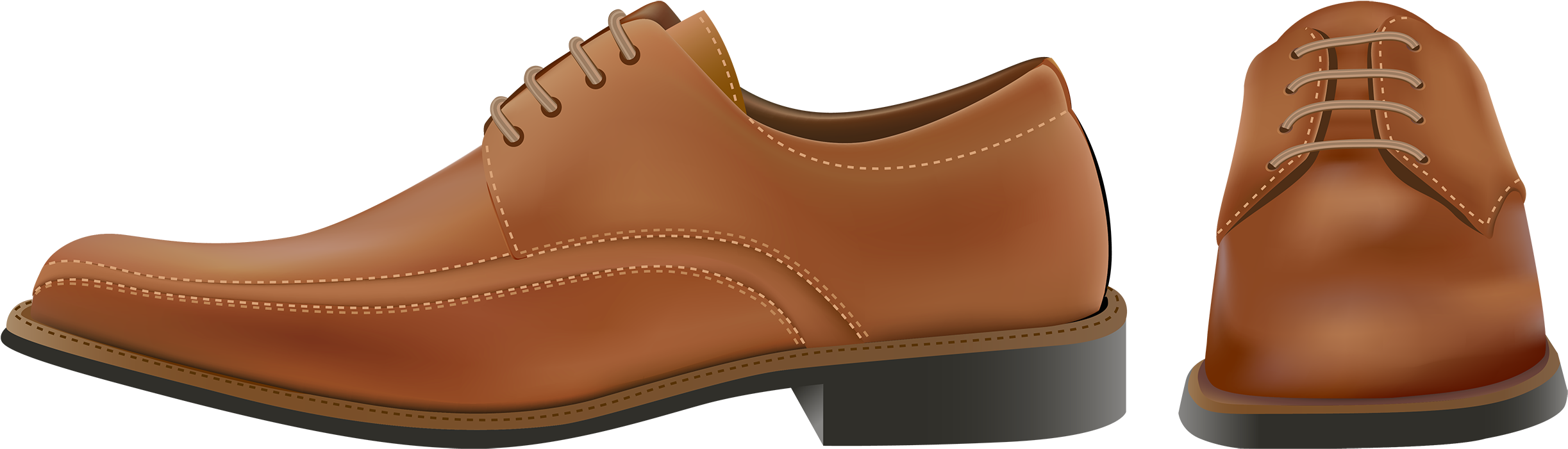 Brown Leather Dress Shoes Sideand Front View