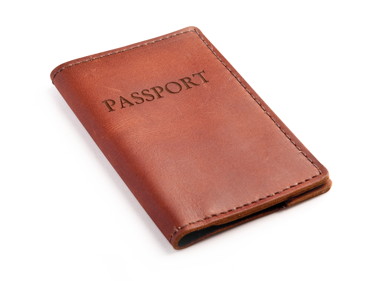 Brown Leather Passport Wallet