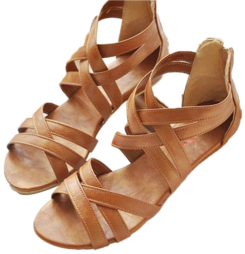 Brown Leather Strappy Sandals