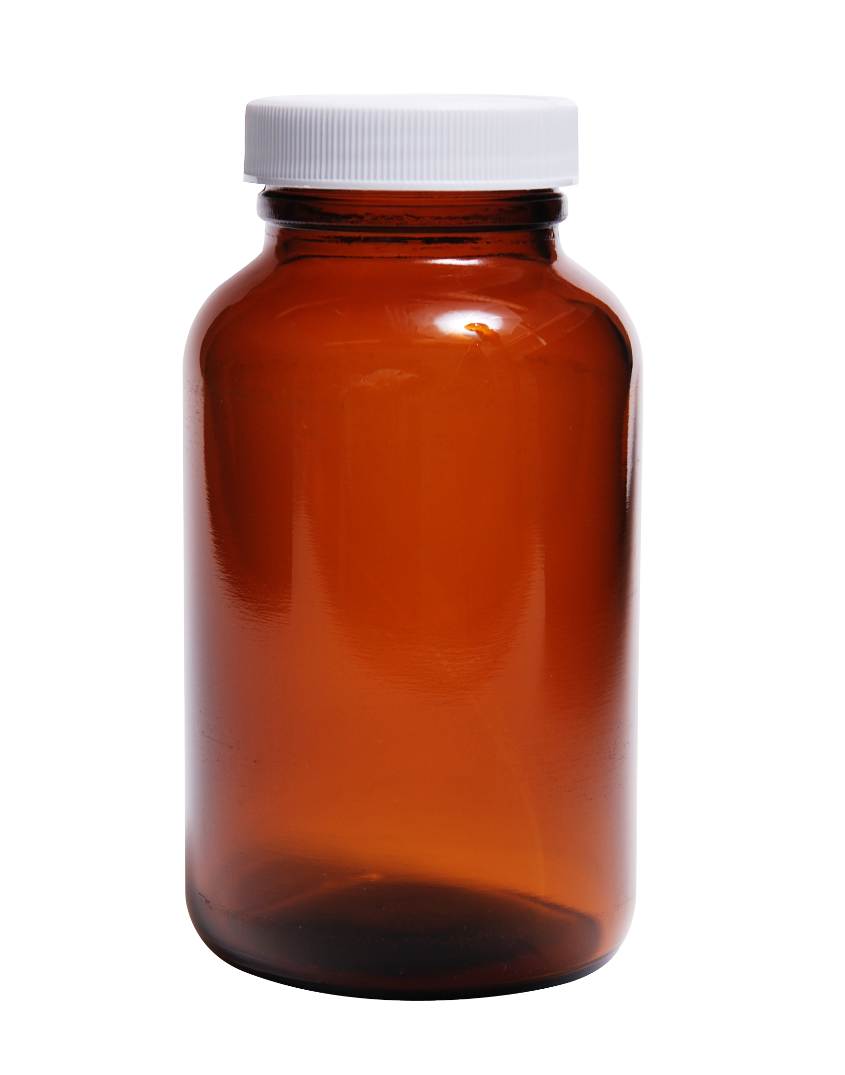 Brown Medicine Bottle White Cap