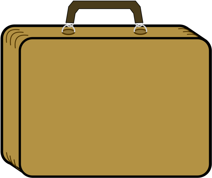 Brown Suitcase Cartoon Illustration