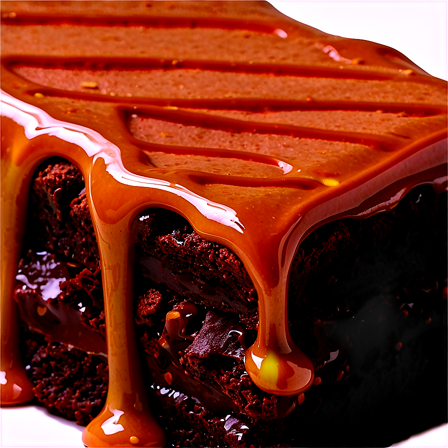 Brownie With Caramel Drizzle Png 06122024