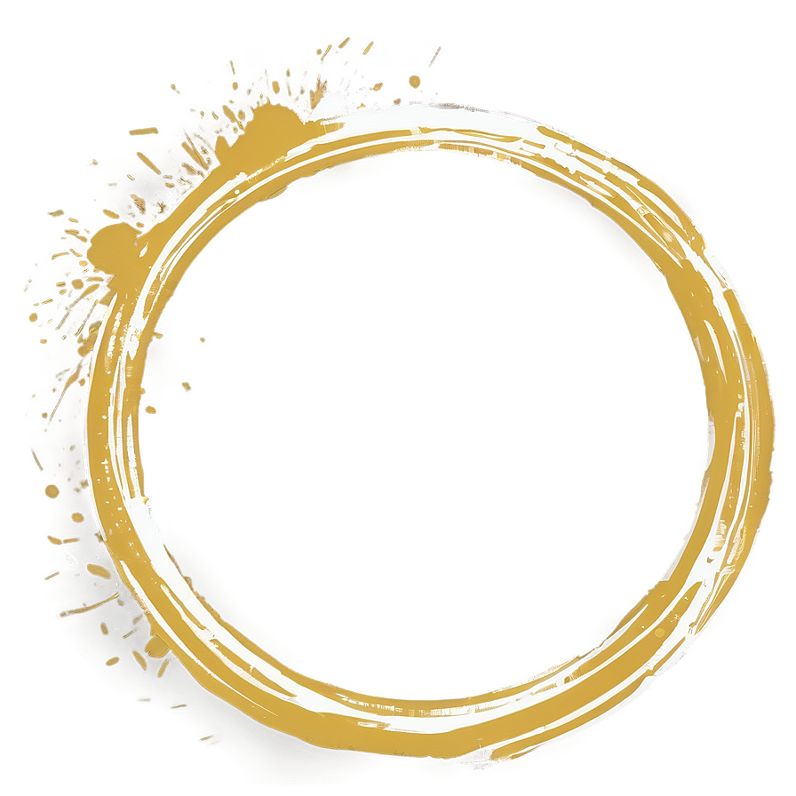 Brush Stroke Gold Circle Frame Png Huq