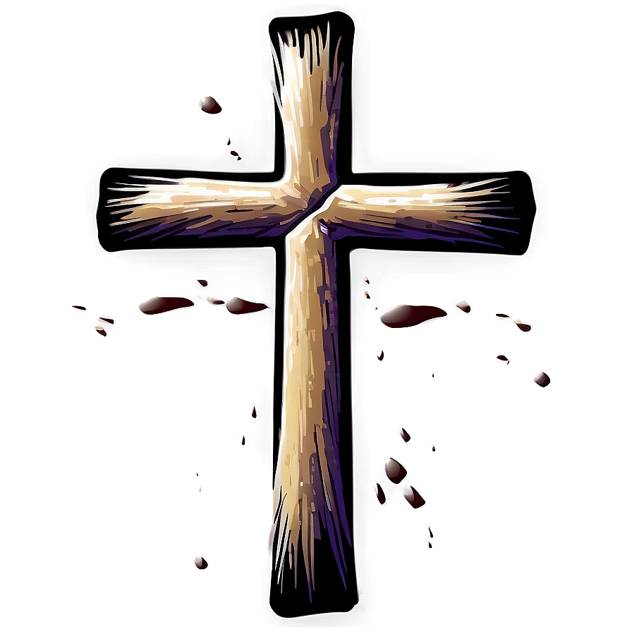 Brush Stroke Thin Cross Png 06292024