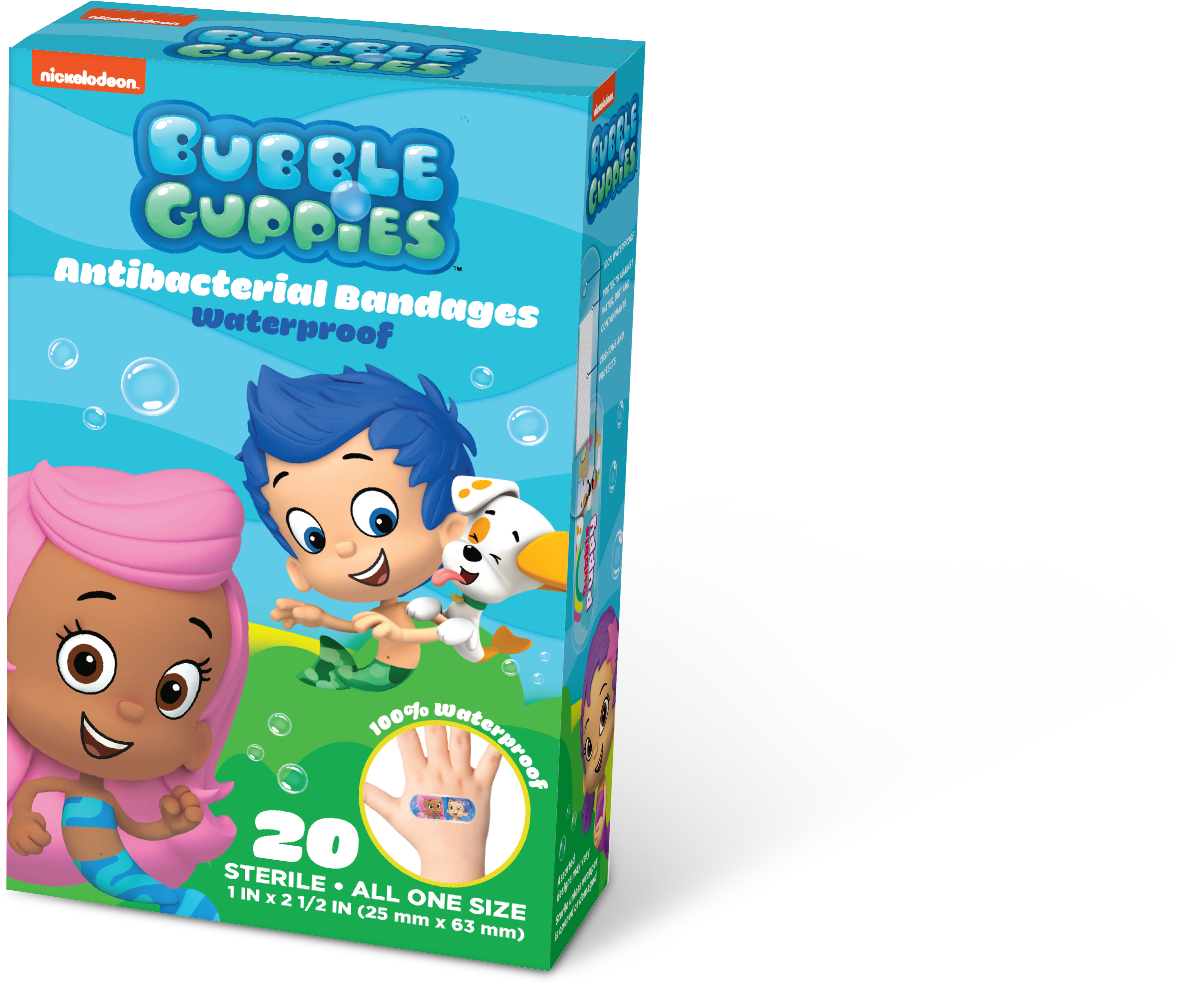 Bubble Guppies Antibacterial Bandages Box