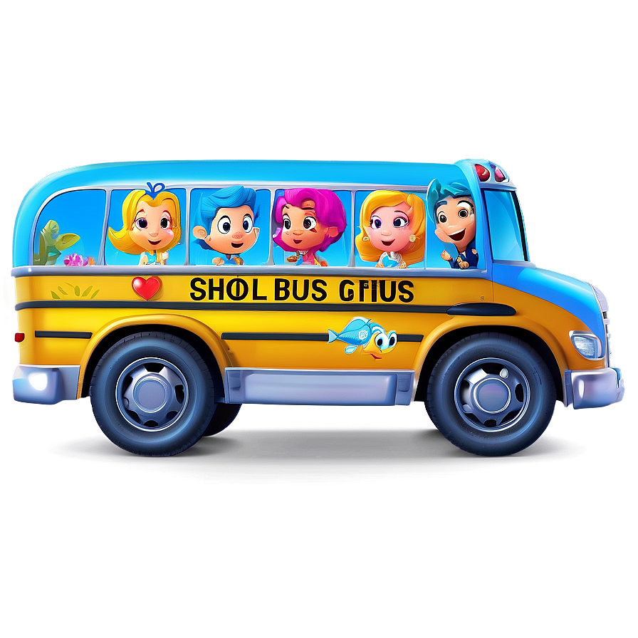 Bubble Guppies School Bus Png 06112024