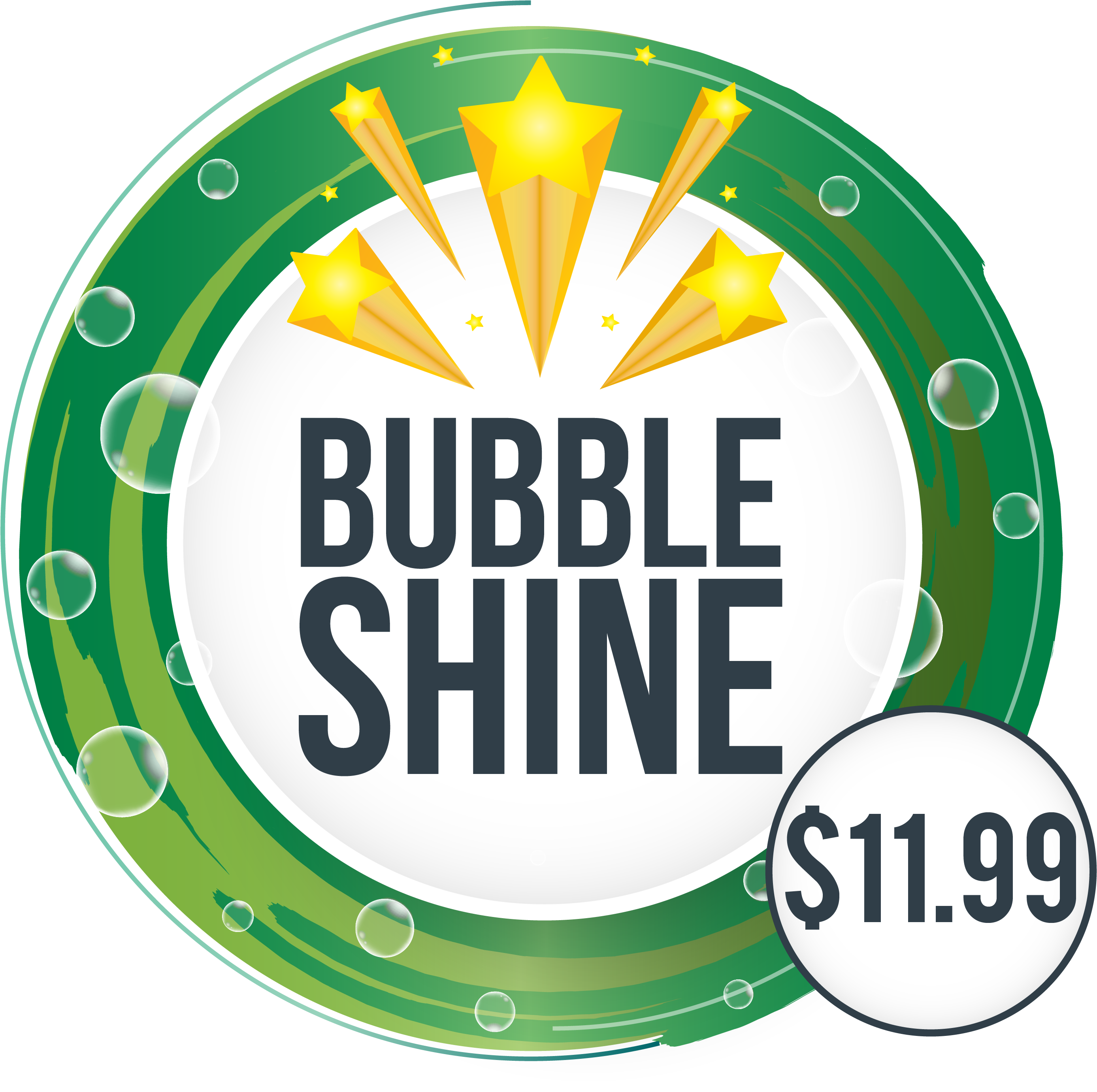 Bubble Shine Car Wash Service Logo