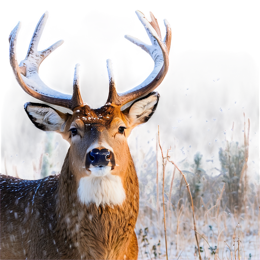 Buck In Snowstorm Png 06252024