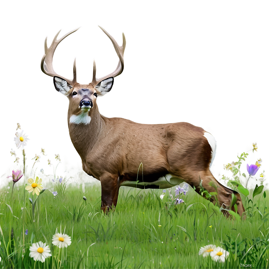 Buck In Spring Meadow Png Gku79