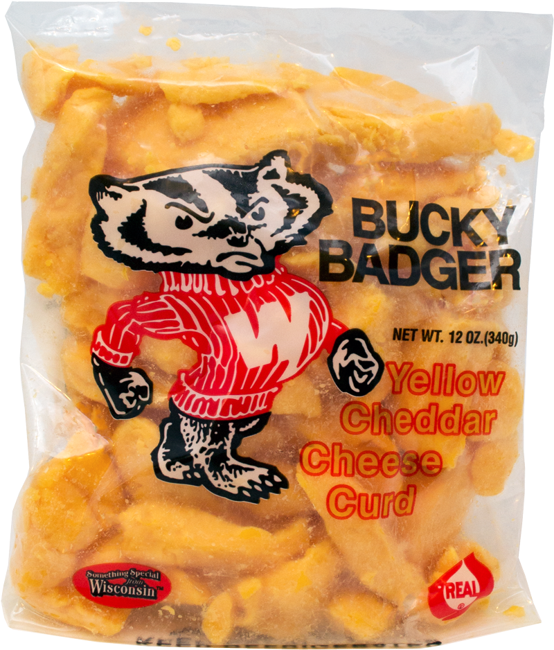 Bucky Badger Cheese Curds Packaging