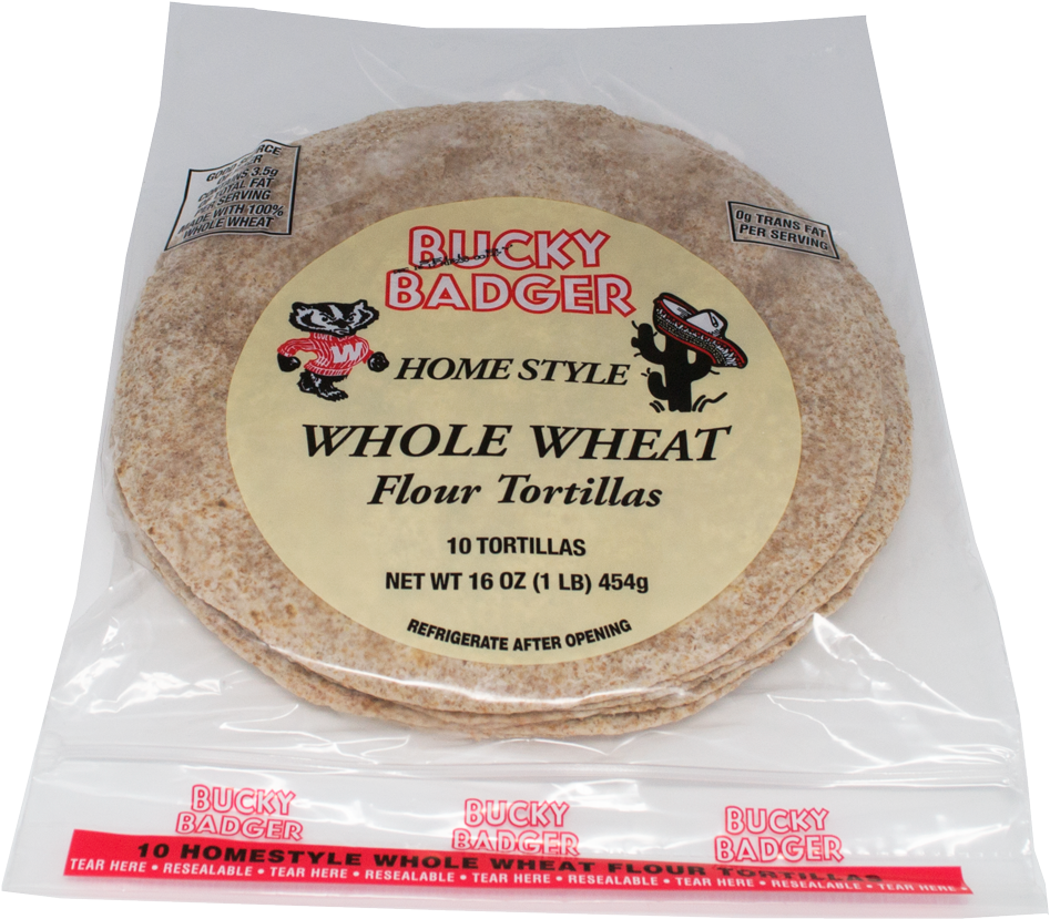 Bucky Badger Whole Wheat Tortillas Package