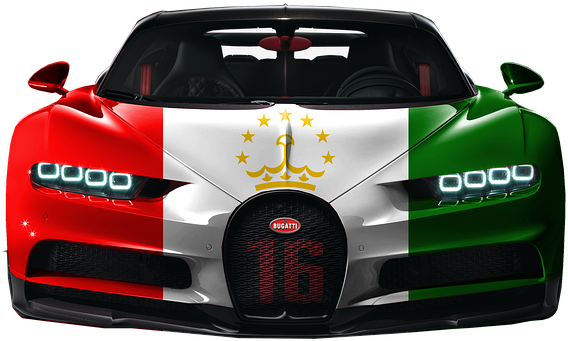 Bugatti Chiron Tajikistan Flag Design