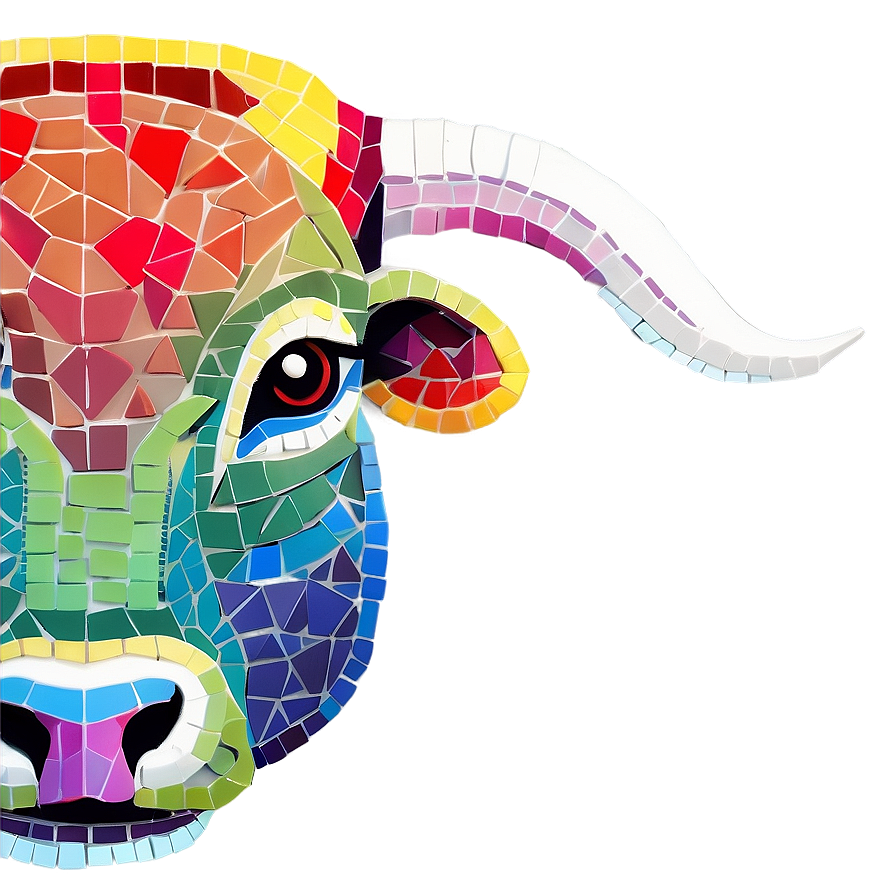 Bull Head Mosaic Png 06132024