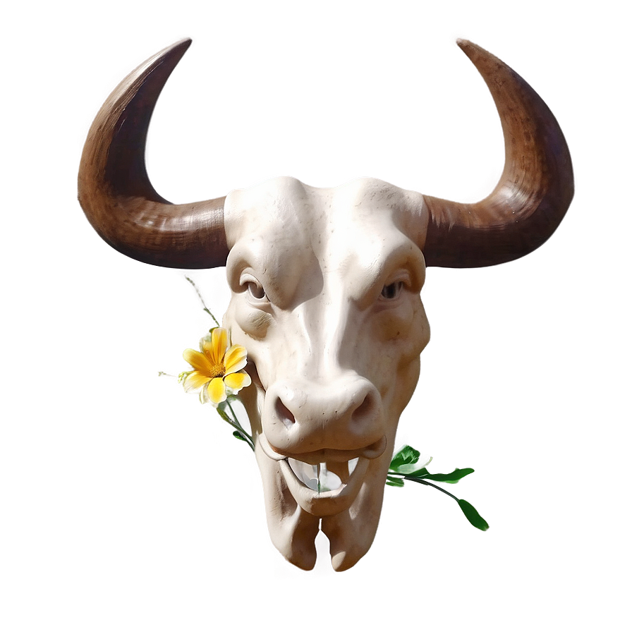 Bull Head With Flowers Png Mmi76